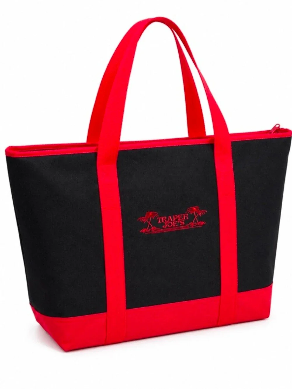 🆕Trader Joes Black Red Insulated XL Cooler Tote Reusable Shopping Bag NWT 🆓 🎁